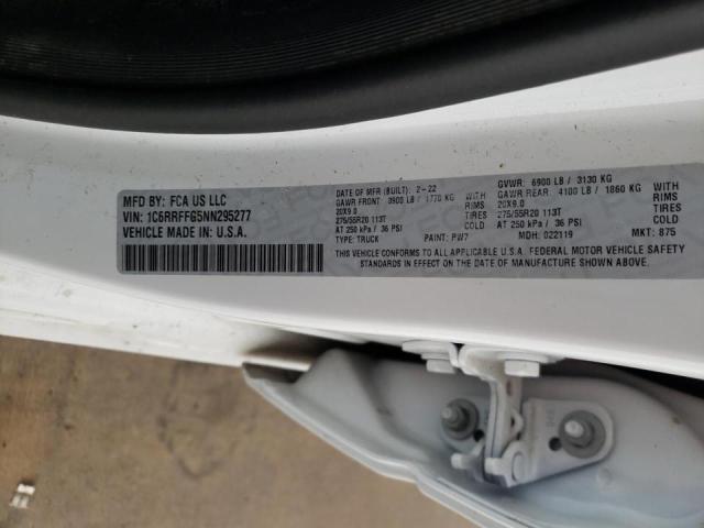 Photo 10 from auction – 2022 RAM 1500 BIG H with VIN 1C6RRFFG5NN295277