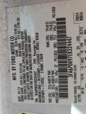 Photo 10 from auction – 2014 FORD FUSION with VIN 3FA6P0K97ER324447