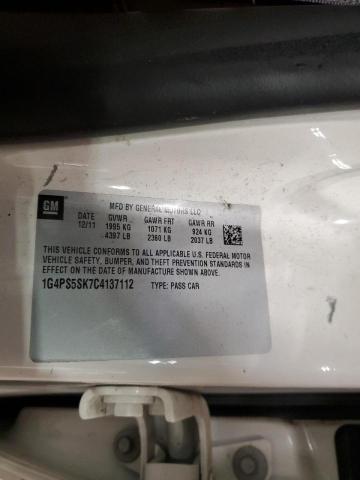 Photo 10 from auction – 2012 BUICK VERANO with VIN 1G4PS5SK7C4137112