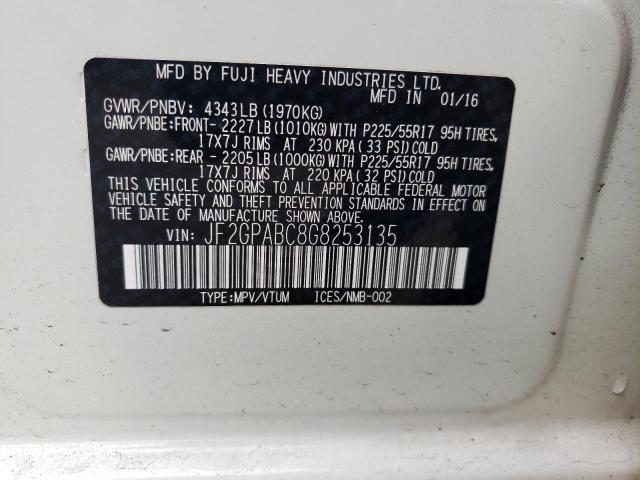 Photo 10 from auction – 2016 SUBARU CROSSTREK with VIN JF2GPABC8G8253135