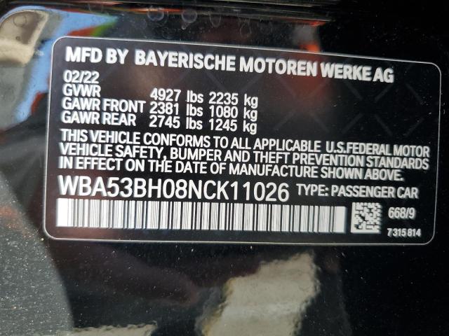 Photo 10 from auction – 2022 BMW 530 I with VIN WBA53BH08NCK11026