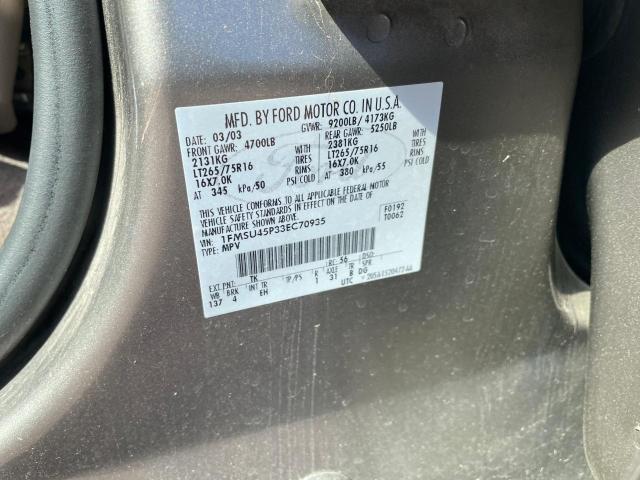 Photo 10 from auction – 2003 FORD EXCURSION with VIN 1FMSU45P33EC70935