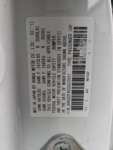 Photo 10 from auction – 2012 ACURA TSX with VIN JH4CU2F45CC022651