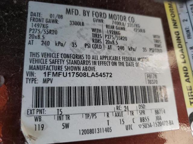 Photo 10 from auction – 2008 FORD EXPEDITION with VIN 1FMFU17508LA54572