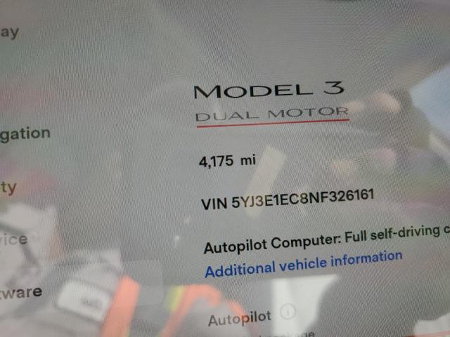 Photo 8 from auction – 2022 TESLA MODEL 3 with VIN 5YJ3E1EC8NF326161