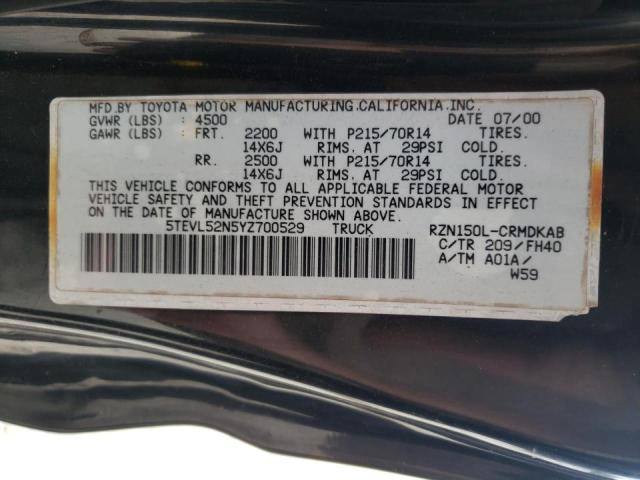 Photo 10 from auction – 2000 TOYOTA TACOMA with VIN 5TEVL52N5YZ700529