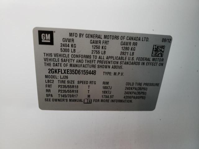 Photo 10 from auction – 2013 GMC TERRAIN SL with VIN 2GKFLXE35D6159448