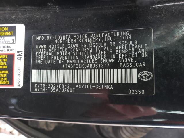 Photo 10 from auction – 2010 TOYOTA CAMRY BASE with VIN 4T4BF3EK8AR064317