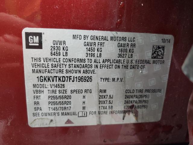 Photo 10 from auction – 2015 GMC ACADIA DEN with VIN 1GKKVTKD7FJ196926