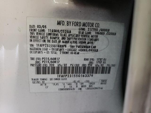 Photo 10 from auction – 2005 FORD FIVE HUNDR with VIN 1FAFP23155G163379