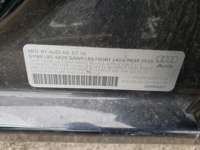 Photo 10 from auction – 2011 AUDI A4 PREMIUM with VIN WAUDFAFL2BN008739