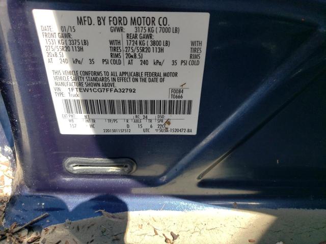 Photo 10 from auction – 2015 FORD F150 SUPER with VIN 1FTEW1CG7FFA32792