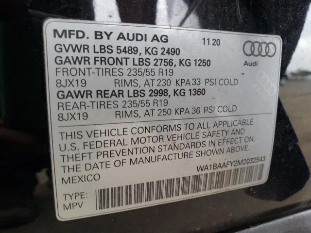 Photo 10 from auction – 2021 AUDI Q5 PREMIUM with VIN WA1BAAFY2M2032543