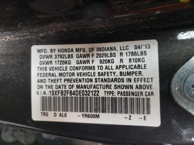 Photo 10 from auction – 2013 HONDA CIVIC EX with VIN 19XFB2F84DE032122