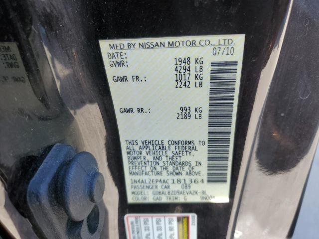 Photo 10 from auction – 2010 NISSAN ALTIMA S with VIN 1N4AL2EP4AC181364