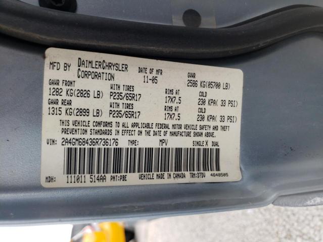 Photo 10 from auction – 2006 CHRYSLER PACIFICA T with VIN 2A4GM68436R736176