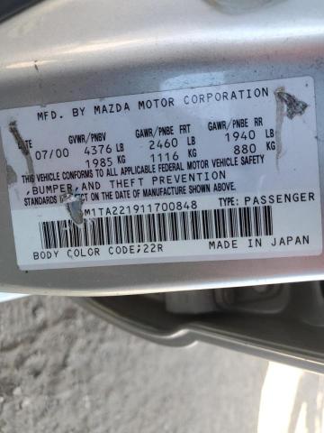 Photo 10 from auction – 2001 MAZDA MILLENIA with VIN JM1TA221911700848