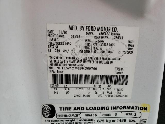 Photo 10 from auction – 2011 FORD F150 SUPER with VIN 1FTEW1CM8BKD00790