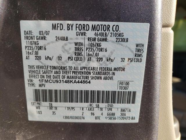 Photo 10 from auction – 2008 FORD ESCAPE XLT with VIN 1FMCU93148KA44864