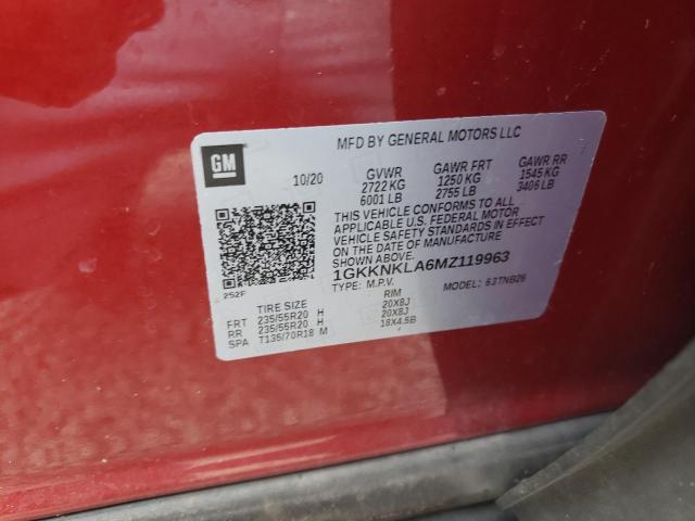 Photo 10 from auction – 2021 GMC ACADIA SLE with VIN 1GKKNKLA6MZ119963