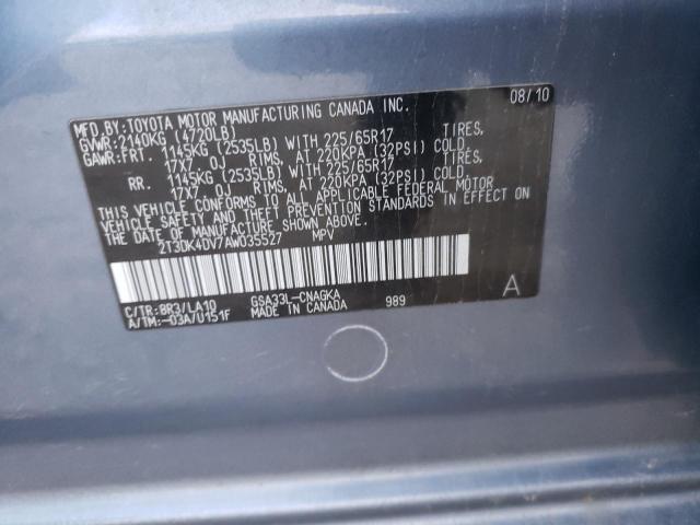 Photo 10 from auction – 2010 TOYOTA RAV4 LIMIT with VIN 2T3DK4DV7AW035527