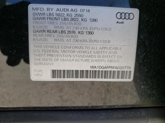 Photo 10 from auction – 2015 AUDI Q5 PREMIUM with VIN WA1DGAFP5FA020779