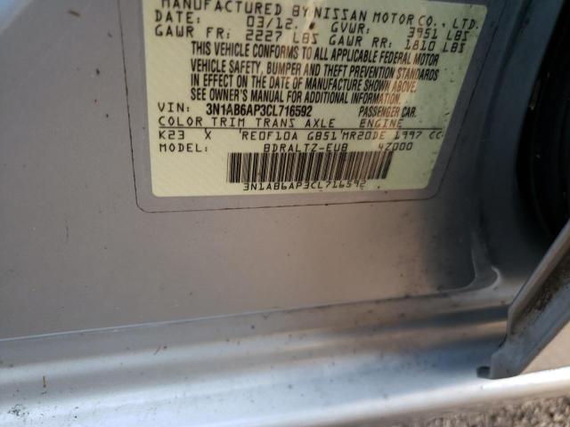 Photo 10 from auction – 2012 NISSAN SENTRA 2.0 with VIN 3N1AB6AP3CL716592