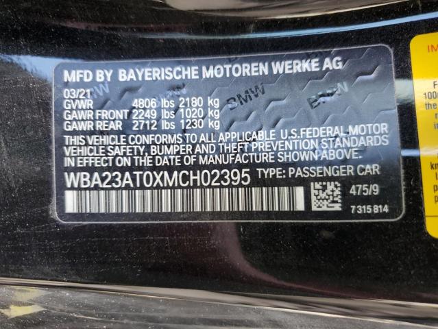 Photo 10 from auction – 2021 BMW 430I with VIN WBA23AT0XMCH02395