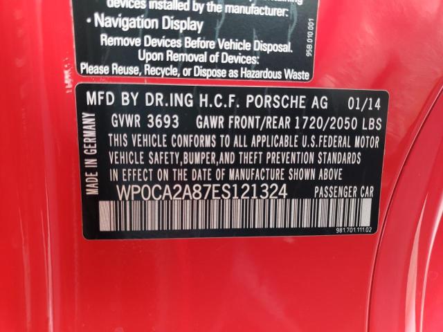 Photo 10 from auction – 2014 PORSCHE BOXSTER with VIN WP0CA2A87ES121324