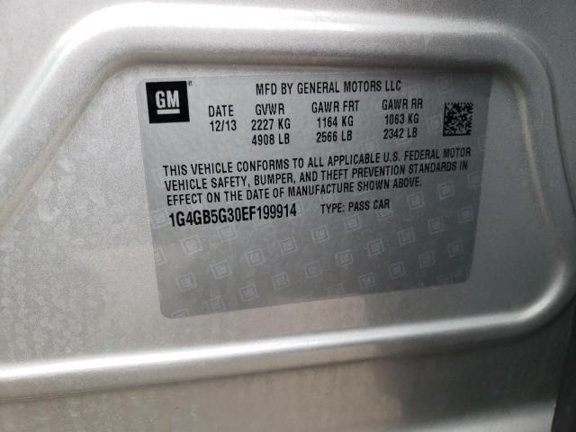 Photo 10 from auction – 2014 BUICK LACROSSE with VIN 1G4GB5G30EF199914