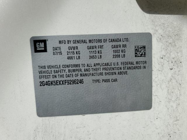 Photo 10 from auction – 2015 BUICK REGAL with VIN 2G4GK5EXXF9296246