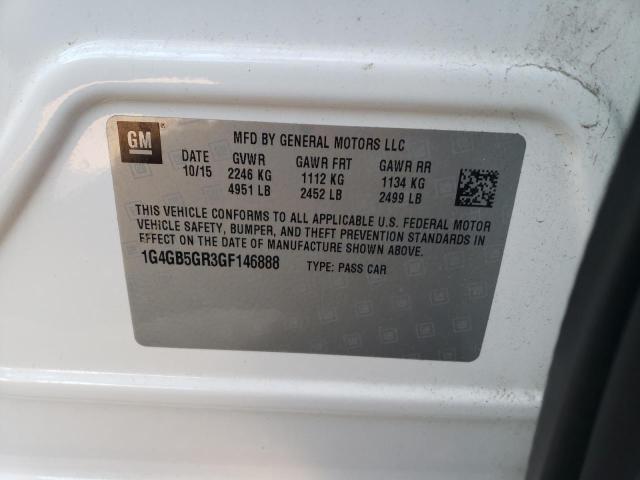 Photo 10 from auction – 2016 BUICK LACROSSE with VIN 1G4GB5GR3GF146888