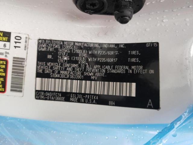 Photo 10 from auction – 2015 TOYOTA SIENNA LE with VIN 5TDKK3DC3FS633901
