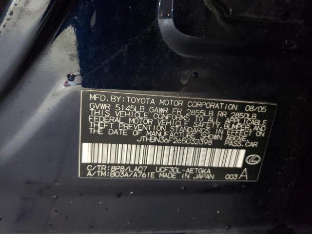 Photo 10 from auction – 2006 LEXUS LS 430 with VIN JTHBN36F265032398