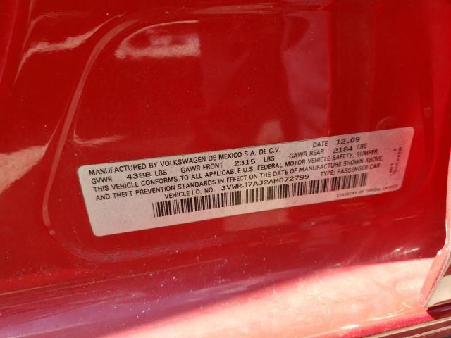 Photo 10 from auction – 2010 VOLKSWAGEN JETTA WOLF with VIN 3VWRJ7AJ2AM072799