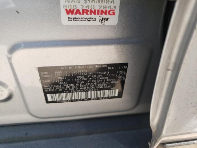 Photo 10 from auction – 2019 SUBARU OUTBACK 2. with VIN 4S4BSANC0K3265302