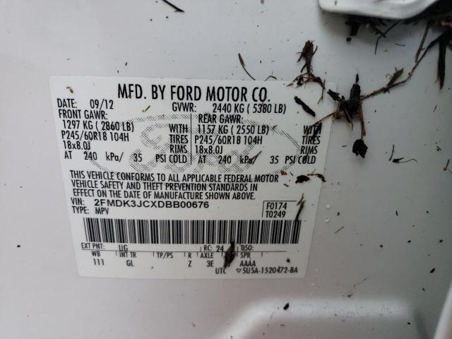 Photo 10 from auction – 2013 FORD EDGE SEL with VIN 2FMDK3JCXDBB00676