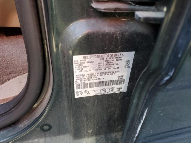 Photo 10 from auction – 2002 FORD F150 SUPER with VIN 1FTRW07642KA21716