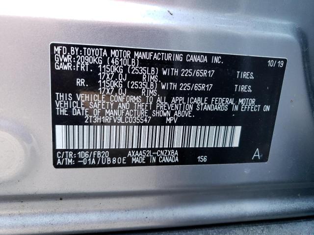Photo 10 from auction – 2020 TOYOTA RAV4 LE with VIN 2T3H1RFV9LC035547