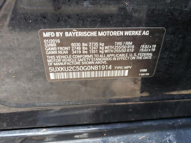 Photo 10 from auction – 2016 BMW X6 XDRIVE3 with VIN 5UXKU2C50G0N81914