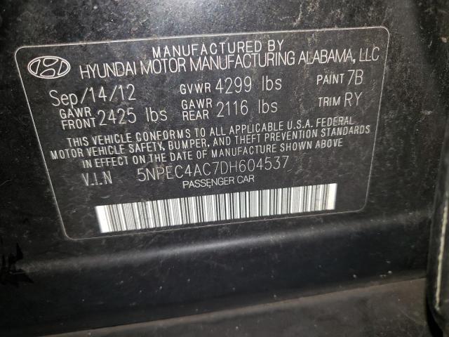 Photo 10 from auction – 2013 HYUNDAI SONATA SE with VIN 5NPEC4AC7DH604537