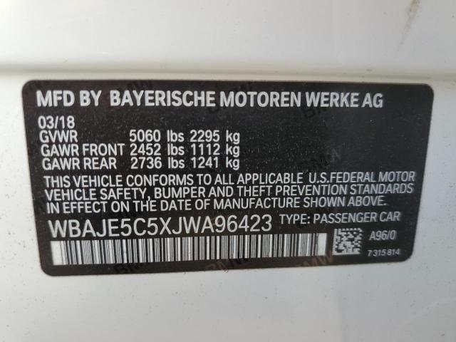 Photo 10 from auction – 2018 BMW 540 I with VIN WBAJE5C5XJWA96423