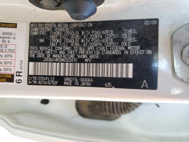 Photo 10 from auction – 2008 TOYOTA 4RUNNER SR with VIN JTEBU14R38K022470