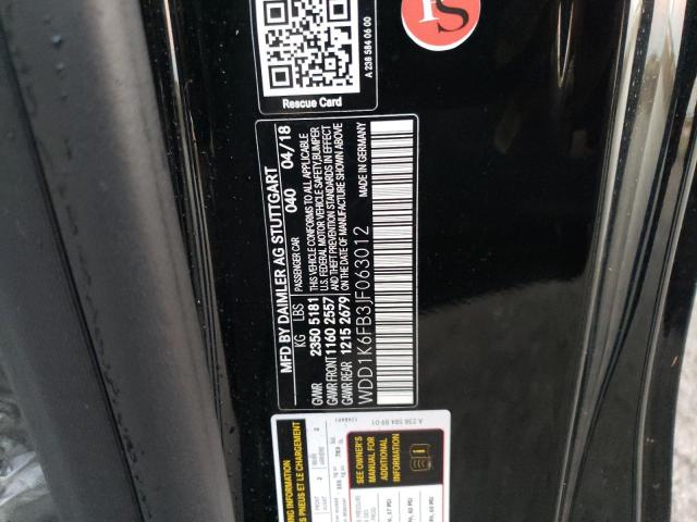 Photo 10 from auction – 2018 MERCEDES-BENZ E 400 with VIN WDD1K6FB3JF063012