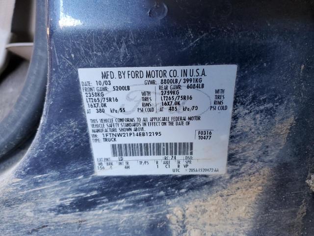 Photo 10 from auction – 2004 FORD F250 SUPER with VIN 1FTNW21P14EB12195