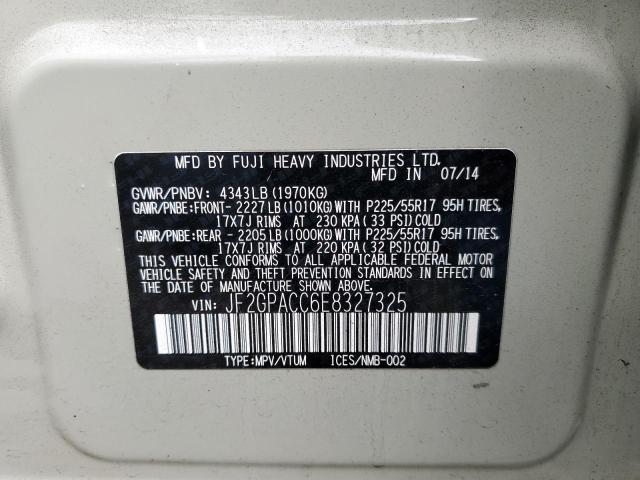 Photo 10 from auction – 2014 SUBARU XV CROSSTR with VIN JF2GPACC6E8327325