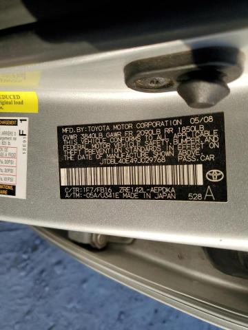 Photo 10 from auction – 2009 TOYOTA COROLLA BA with VIN JTDBL40E49J029768