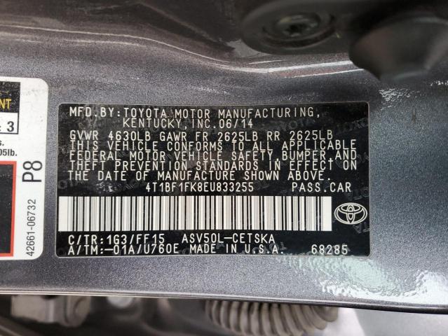 Photo 10 from auction – 2014 TOYOTA CAMRY L with VIN 4T1BF1FK8EU833255
