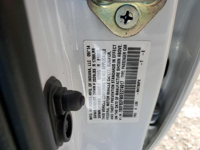 Photo 10 from auction – 2014 HONDA CIVIC EXL with VIN 19XFB2F90EE274917