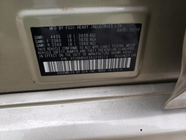 Photo 10 from auction – 2010 SUBARU LEGACY 2.5 with VIN 4S3BMBA63A3238274